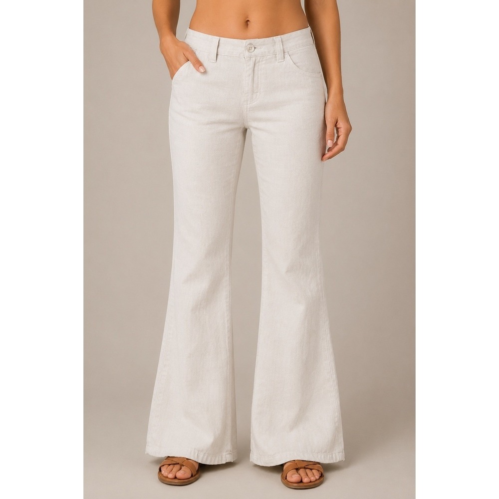 We The Free Just Float On Flare Jeans Womens 30 Cream High Rise Boho Bell